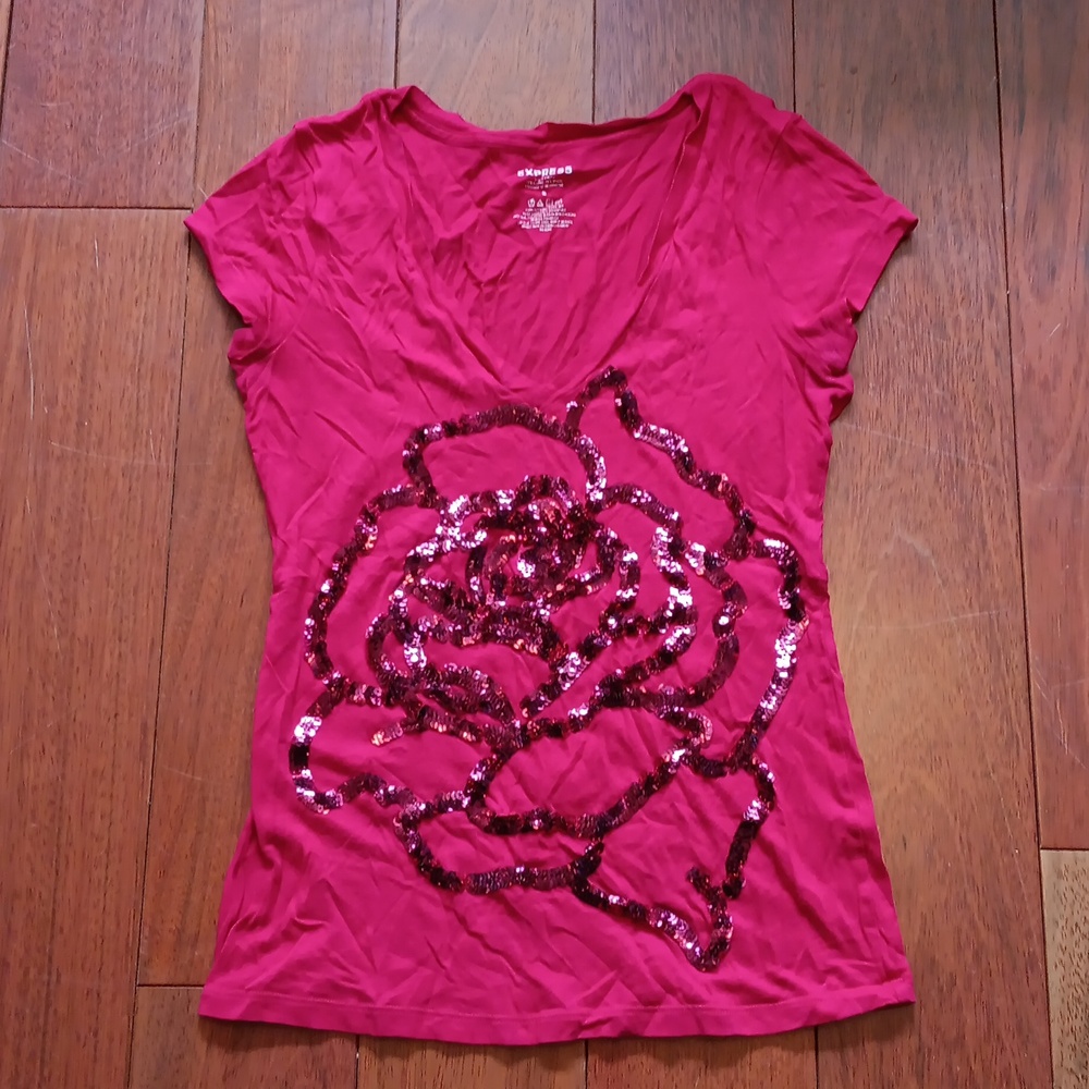 Sequin Rose Tee